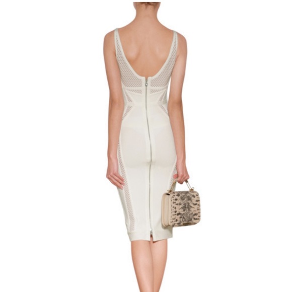 Herve Leger Cocktail Dress Bridal Shower - Sheath with Mesh Inserts - Picture 8 of 11